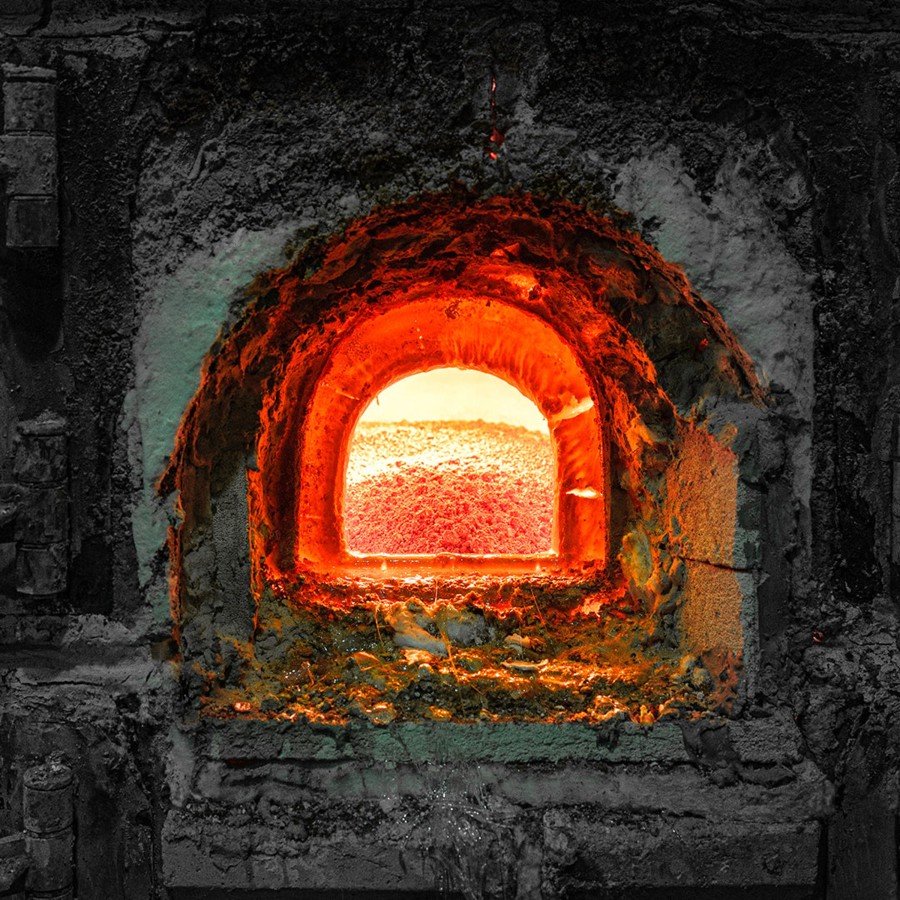 Giftware Cards | Greeting Card: Glass Melting In A Furnace