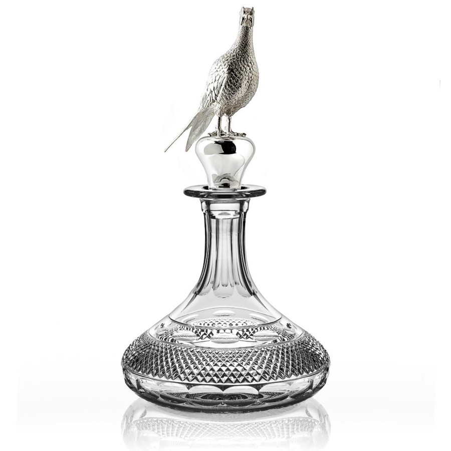 Drinkware Grasmere | Grasmere Ships Decanter & Hamilton & Inches Sterling Silver Pheasant Stopper